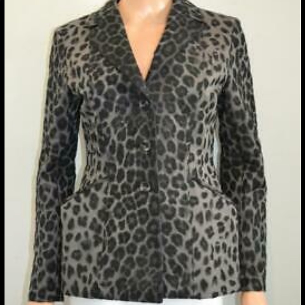 Dior bar jacket in leopard grey canvas - Picture 6 of 7